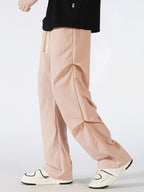 Men’s Wide-Leg Pants with Adjustable Drawstring