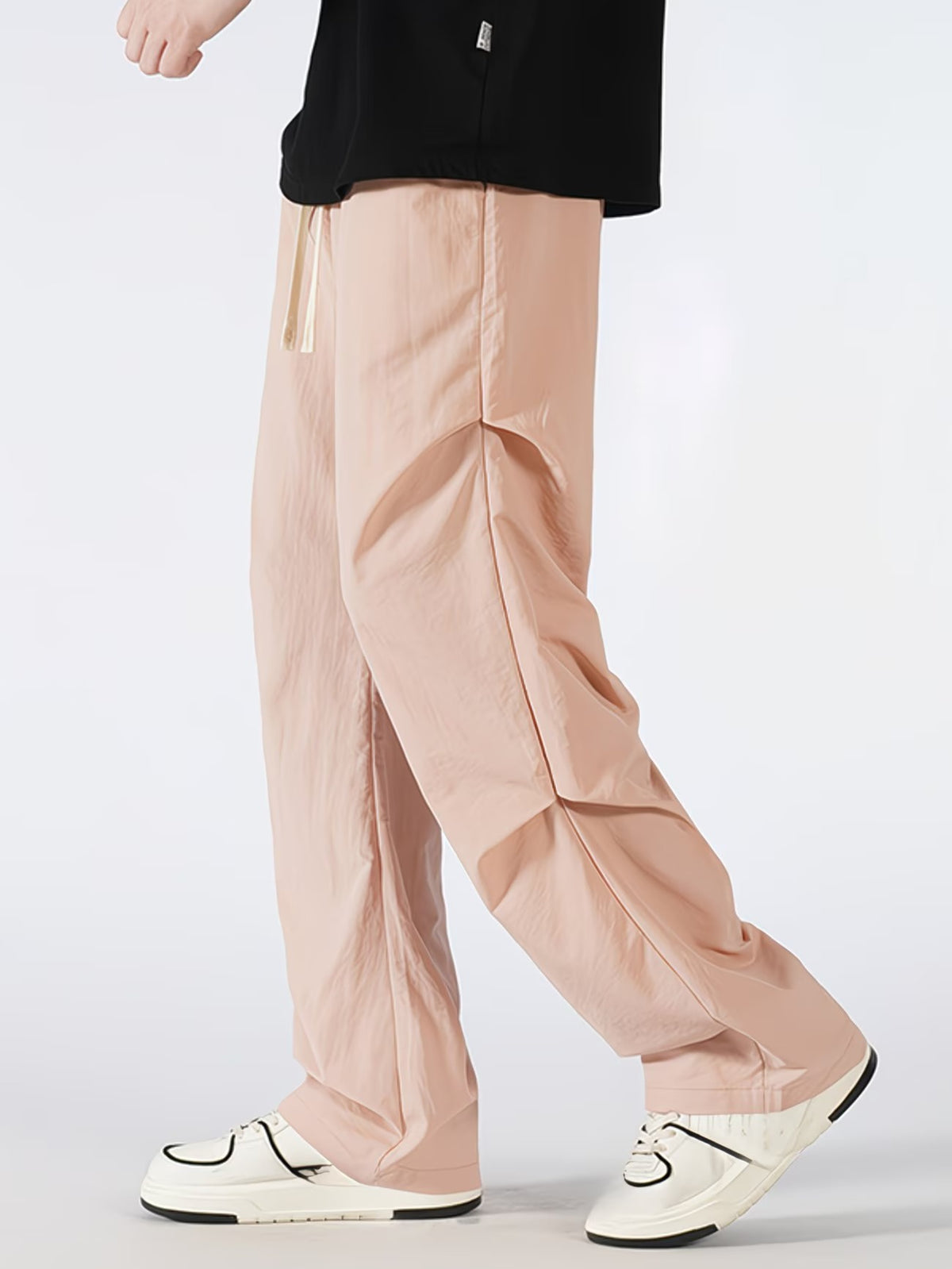 Men’s Wide-Leg Pants with Adjustable Drawstring