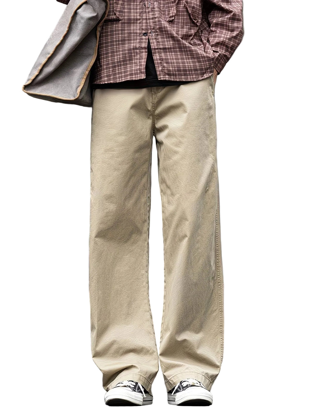 Men's Wide-Leg Pants with Straight Cut