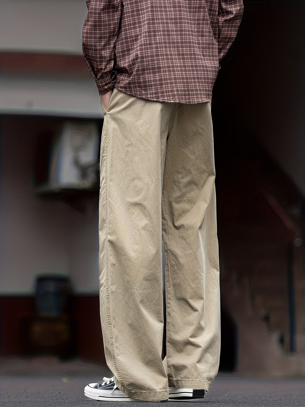 Men's Wide-Leg Pants with Straight Cut