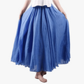 Women's Boho Pull-On Flared Maxi Skirt with Elastic Waist
