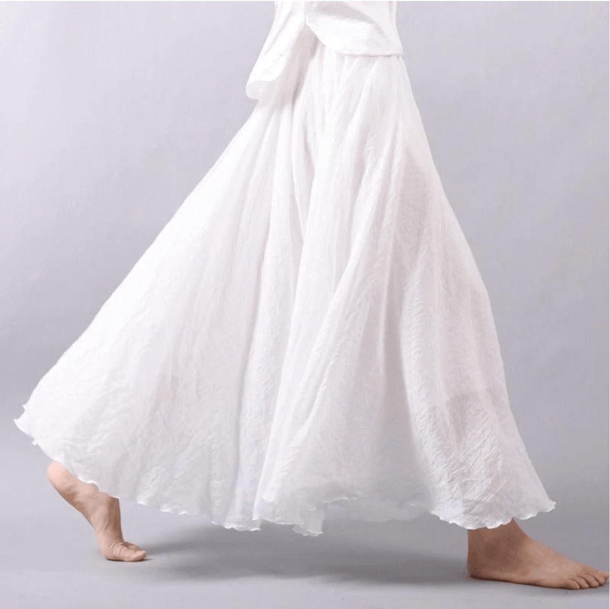 Women's Boho Pull-On Flared Maxi Skirt with Elastic Waist