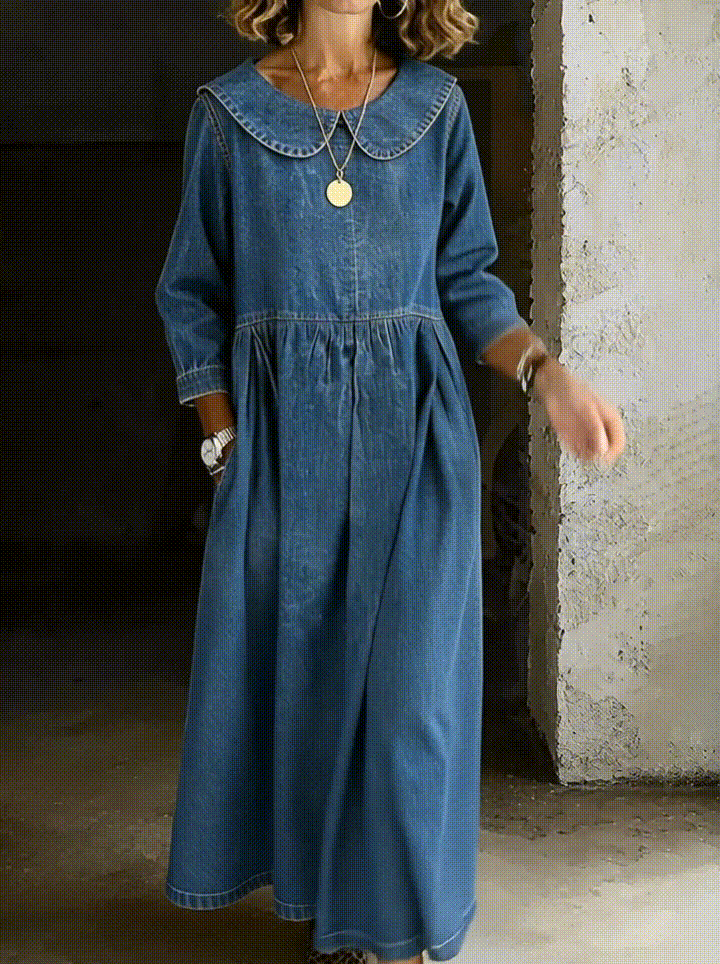 Women's Clara Peter Pan Collar Long-Sleeve Maxi Dress