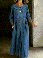 Women's Clara Peter Pan Collar Long-Sleeve Maxi Dress