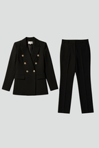 Women's Double-Breasted Blazer and Slim Trouser Set