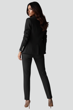 Women's Double-Breasted Blazer and Slim Trouser Set