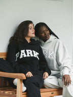 Women's Fleece Crewneck Sweatshirt with Chenille Lettering and Ribbed Trim