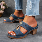 Women's Hazel | Cutout Block-Heel Embellished Slide Sandals