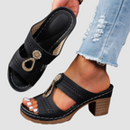 Women's Hazel | Cutout Block-Heel Embellished Slide Sandals