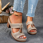 Women's Hazel | Cutout Block-Heel Embellished Slide Sandals