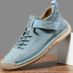 Women's Lace-Up Low-Top Sneakers with Velcro Tab and Stitched Sole