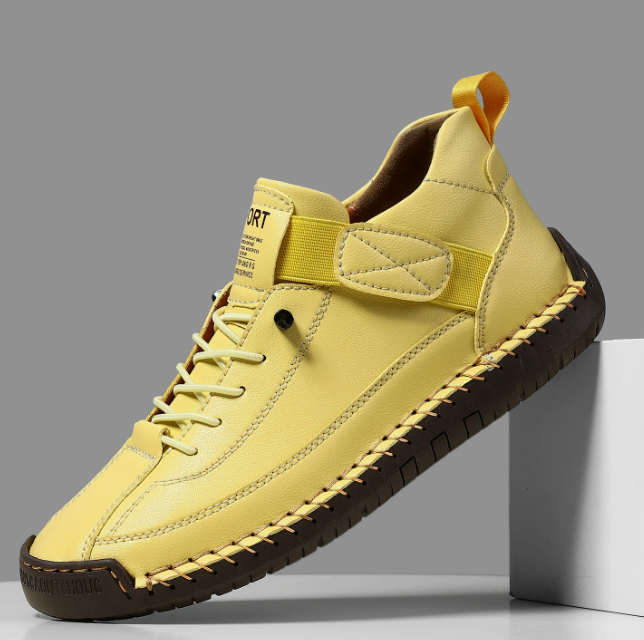Women's Lace-Up Low-Top Sneakers with Velcro Tab and Stitched Sole