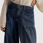 Women's Lani Pleated Wide-Leg Pants with Drawstring Cuffs