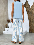 Women's Layered Tank and Floral Wide-Leg Two-Piece Set