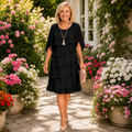 Women's Odette | Tiered Ruffle Cape-Sleeve Midi Dress