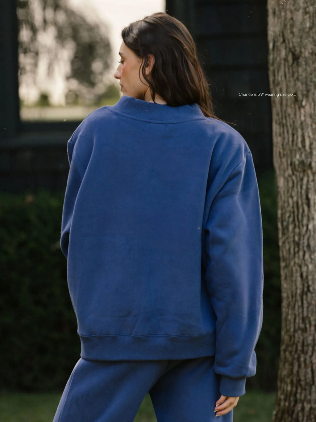 Women's Oversized Mockneck Sweatshirt with Varsity Arch Lettering