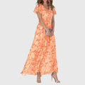 Women's Penelope | Floral Print Flutter-Sleeve V-Neck Maxi Dress