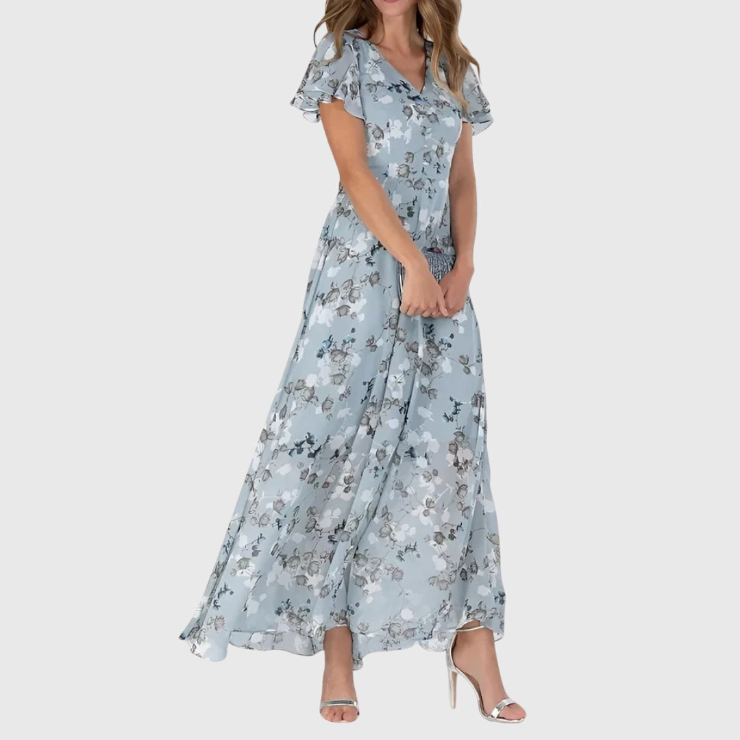 Women's Penelope | Floral Print Flutter-Sleeve V-Neck Maxi Dress