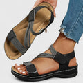 Women's Sheina Three-Strap Velcro Open-Toe Wedge Sandals