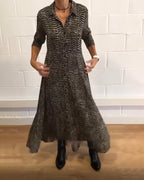 Women's Sloane | Printed Collared Button-Front Midi Dress with Side Pockets