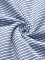 Women's Striped Short-Sleeve Midi Dress with Button Detail and Pockets