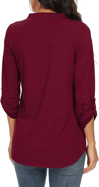 Women's V-Neck Petal Sleeve Flowy Blouse