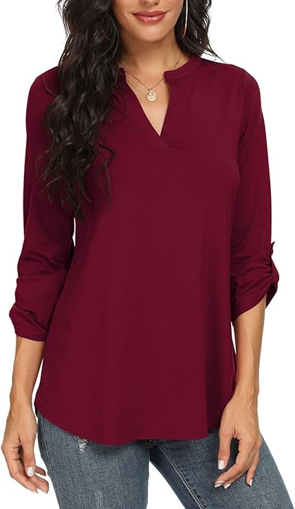 Women's V-Neck Petal Sleeve Flowy Blouse