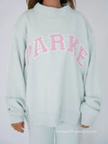 Women's Varsity Mockneck Sweatshirt with Arched Letter Graphic