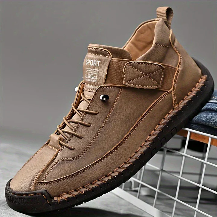 Women's Wide-Fit Slip-On Low-Top Sneakers with Velcro Tab and Stitched Sole