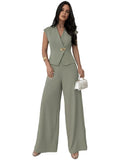 Women's Asymmetrical Wrap Vest Set