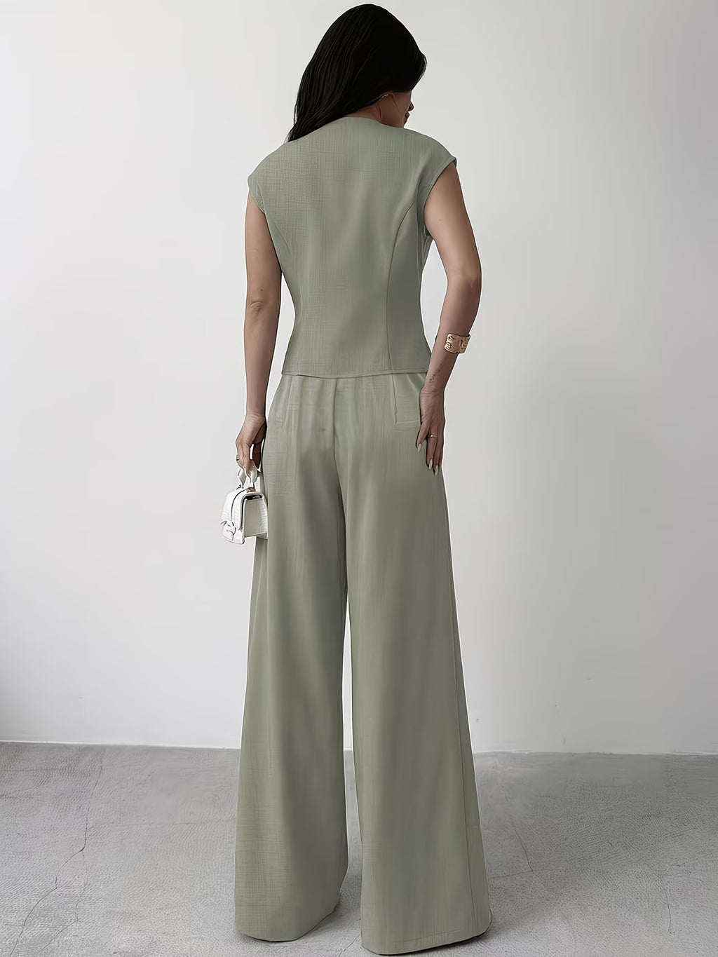 Women's Asymmetrical Wrap Vest Set