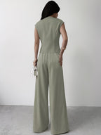 Women's Asymmetrical Wrap Vest Set