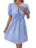 Women's Mini Dress with Pinstripe Pattern