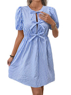 Women's Mini Dress with Pinstripe Pattern