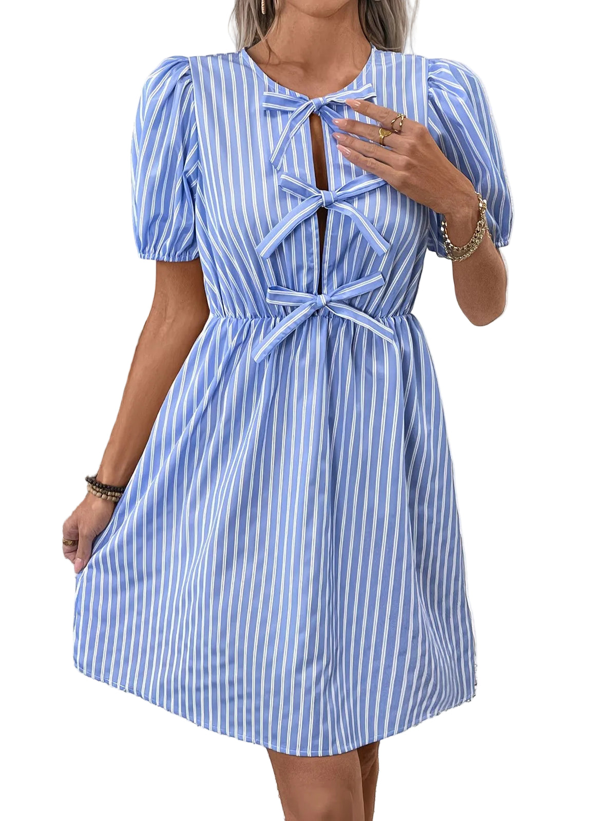 Women's Mini Dress with Pinstripe Pattern