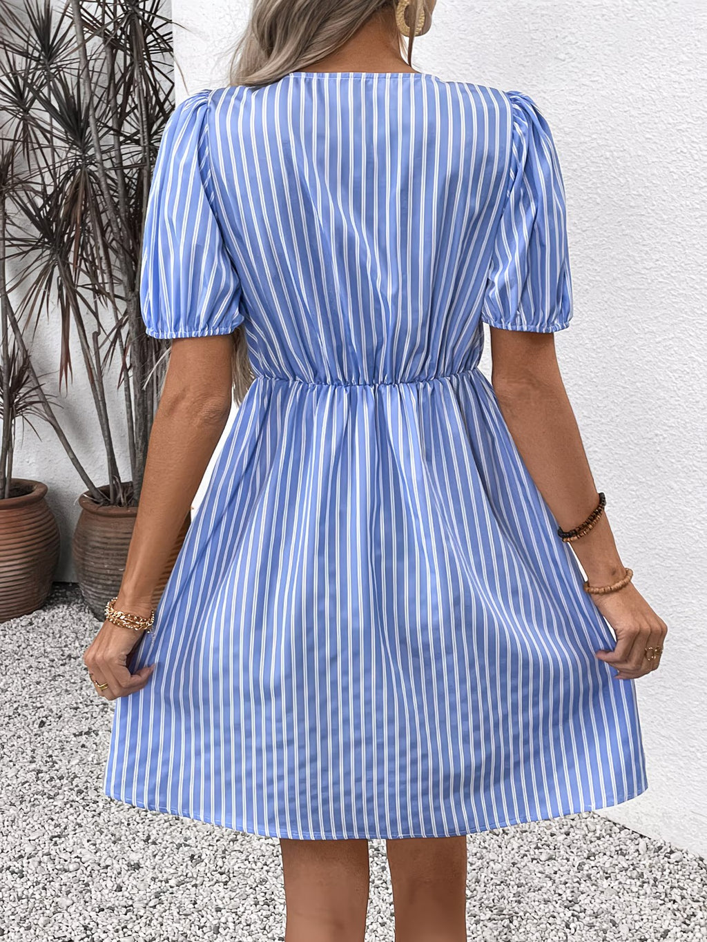 Women's Mini Dress with Pinstripe Pattern