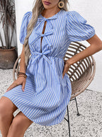 Women's Mini Dress with Pinstripe Pattern