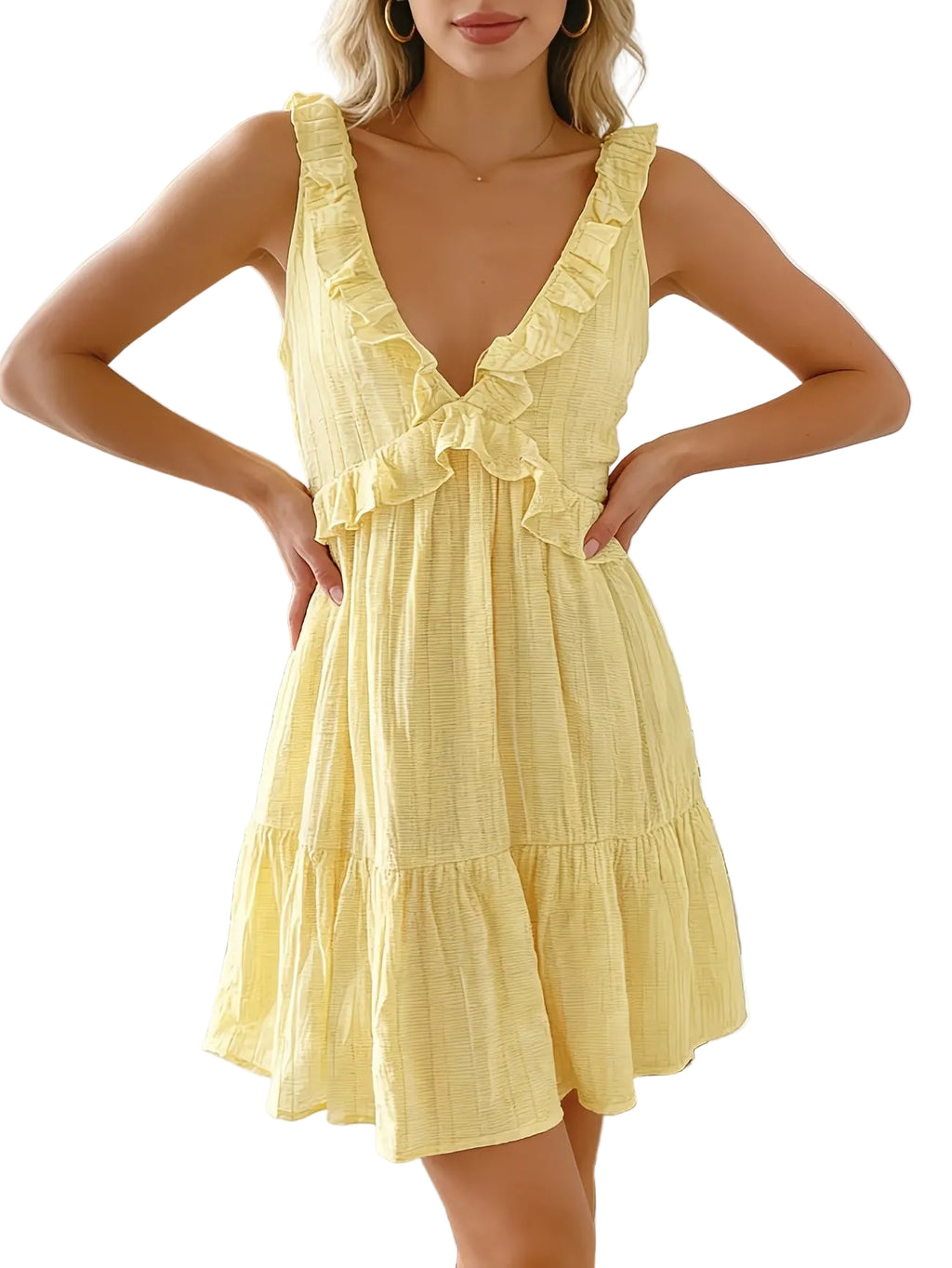 Women's Sleeveless V-Neck Mini Dress