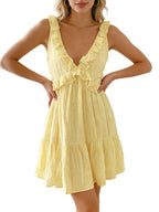 Women's Sleeveless V-Neck Mini Dress