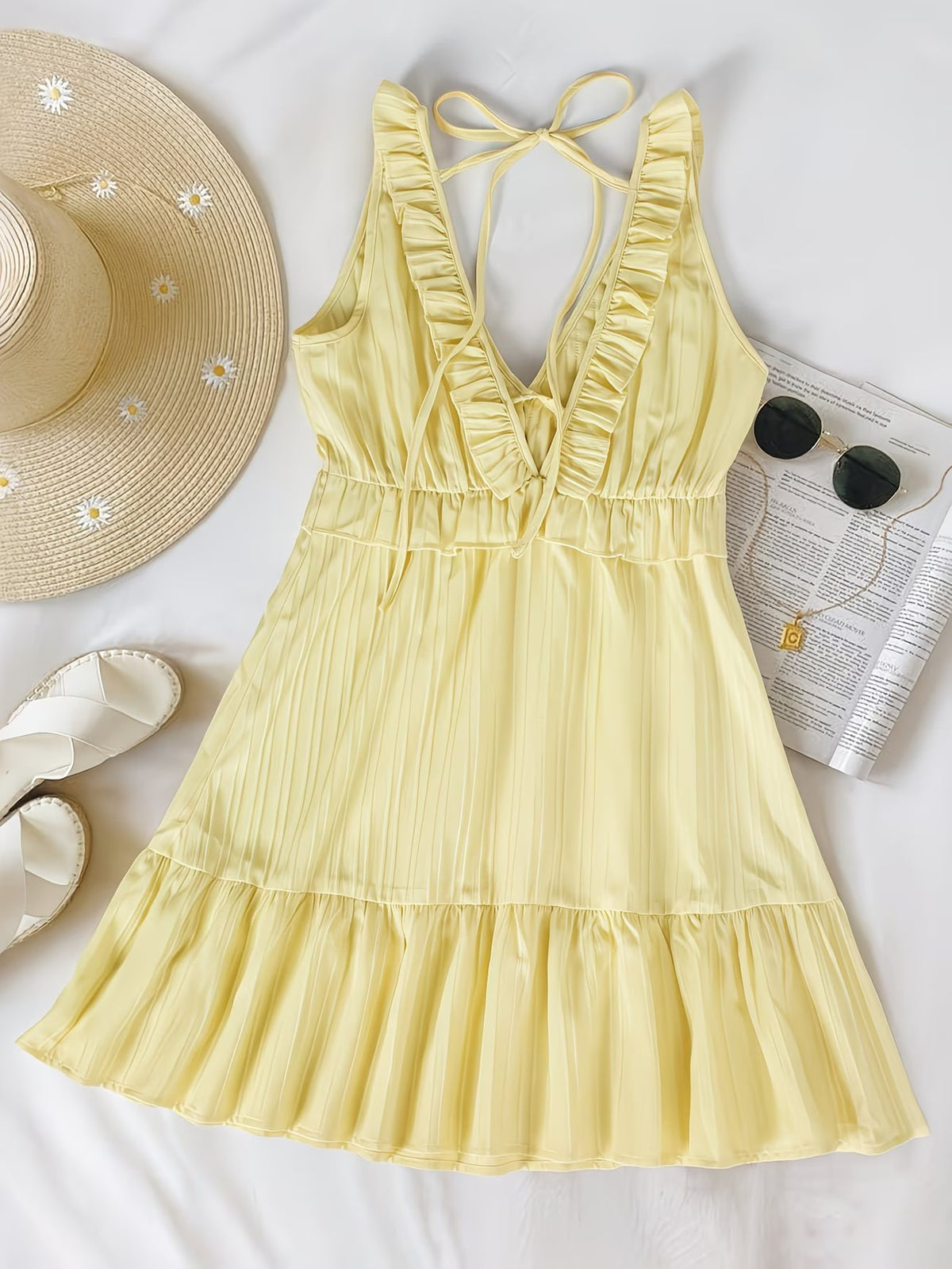 Women's Sleeveless V-Neck Mini Dress
