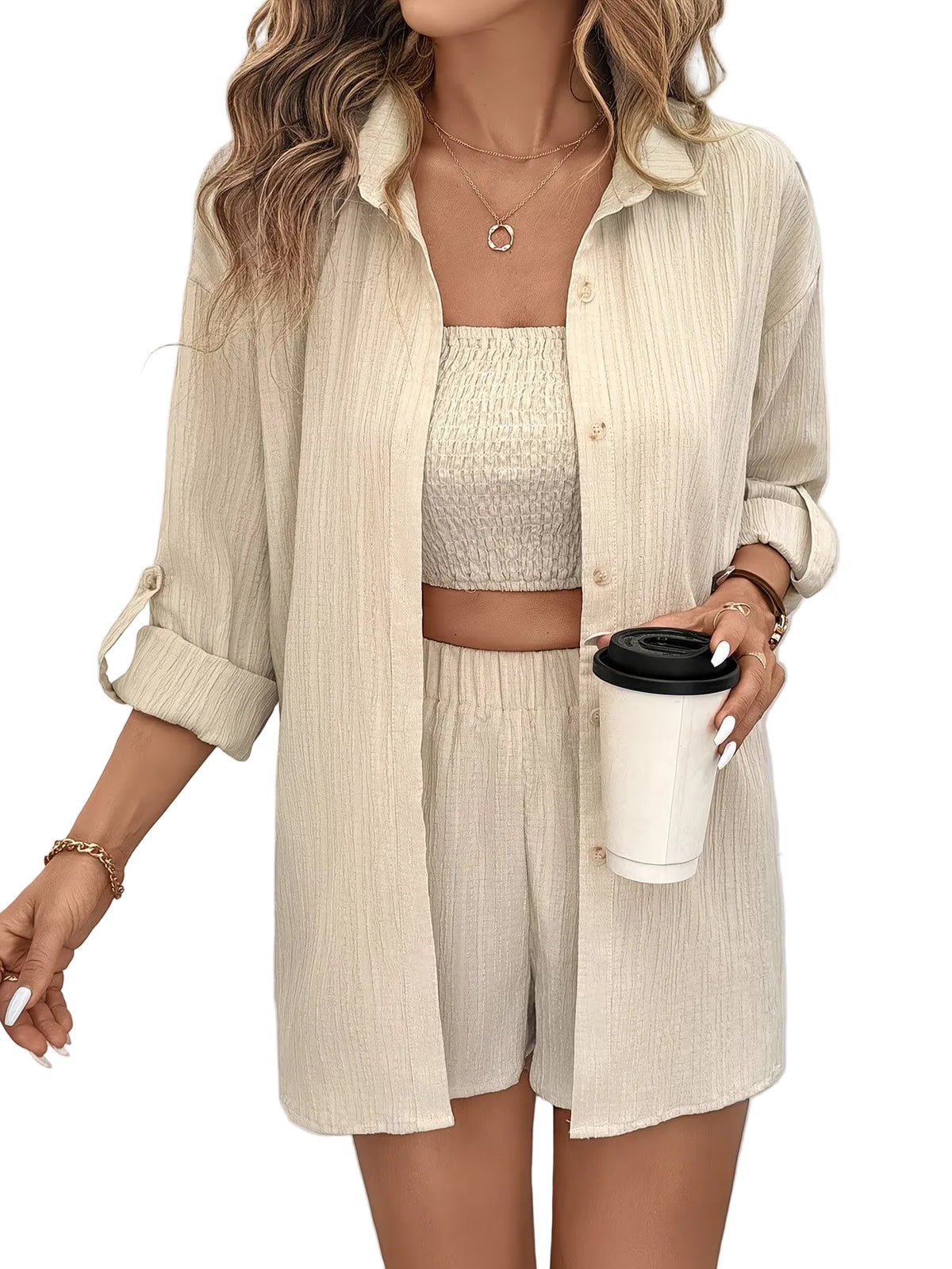 Women's Textured Three-Piece Set