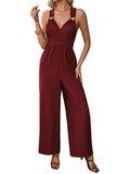 Women's V-Neck Wide-Leg Jumpsuit