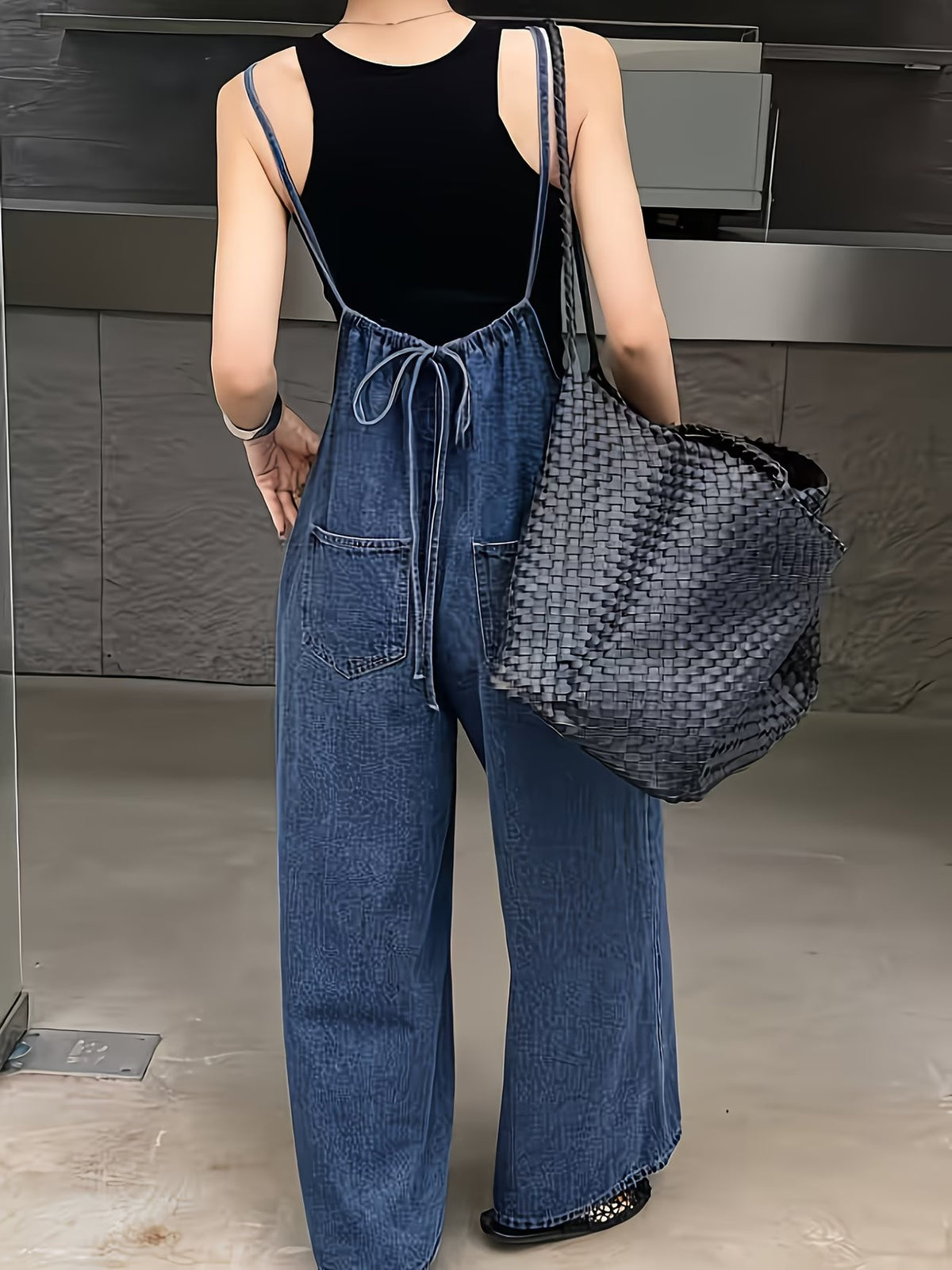 Women's Wide-Leg Jumpsuit with Thin Straps
