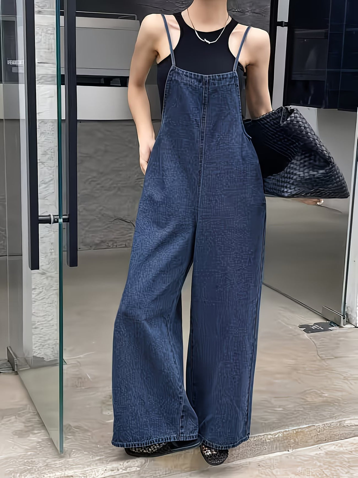 Women's Wide-Leg Jumpsuit with Thin Straps